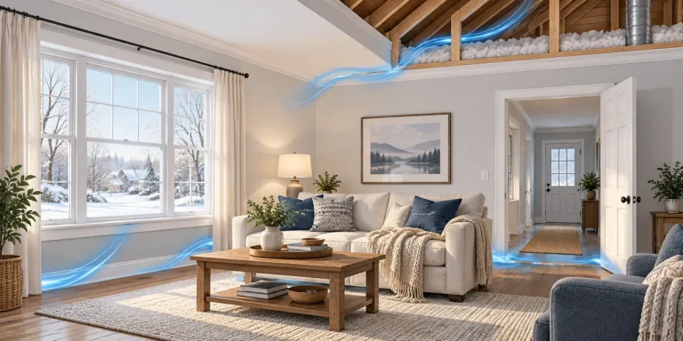 Illustration for a window upgrade addresses one part of the house — home insulation planning
