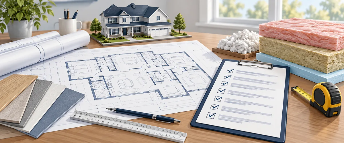 Illustration for define the problem and the work area — home insulation planning